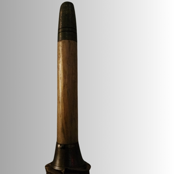 Vintage x 80s Fendi FF Motif Zucchino Print Wood Grain Umbrella - Picture 7 of 16